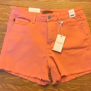 NWT, Judy Blue, Large High waist, Peach shorts